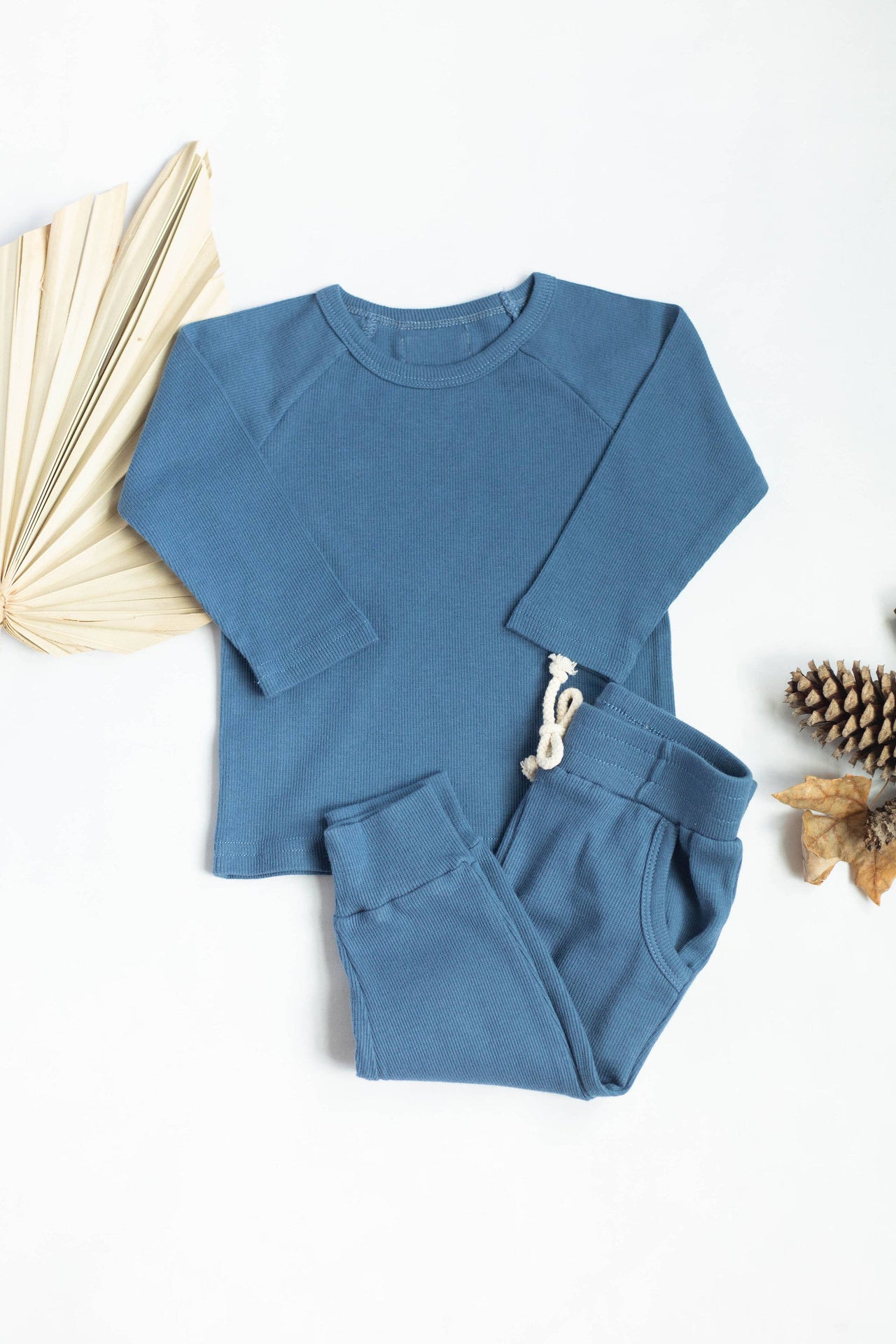 Raglan lounge set 2 pieces ribbed organic cotton pjs