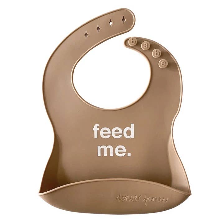 Silicone Bib - Feed Me (Tan)