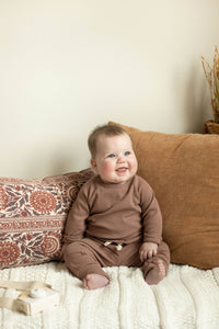 Thumbnail for Raglan lounge set 2 pieces ribbed organic cotton pjs