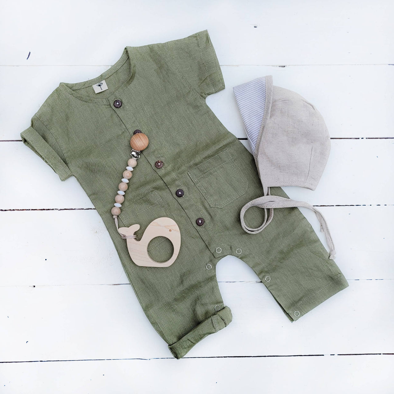 Baby Boys Linen Romper Jumpsuit