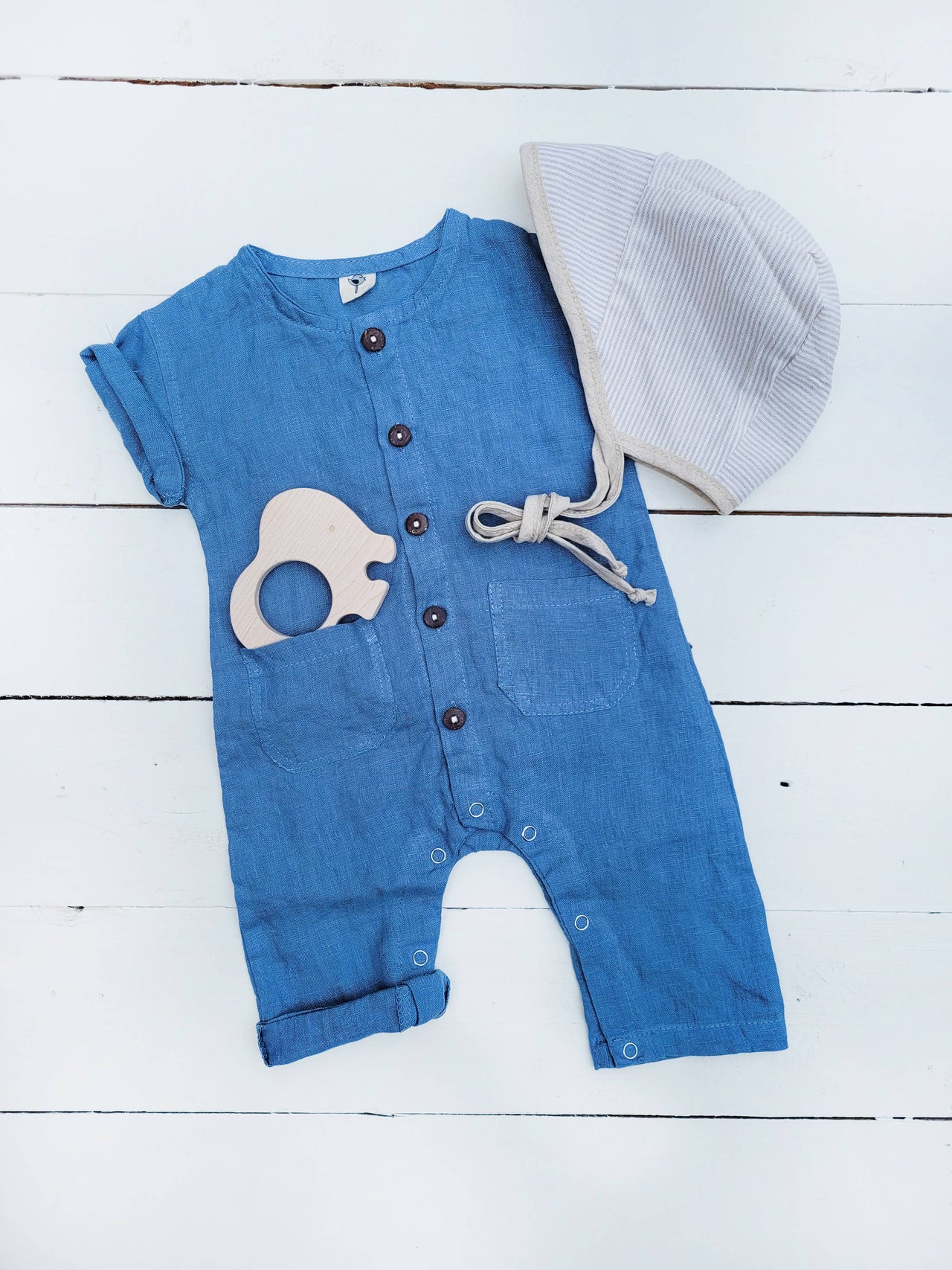 Baby Boys Linen Romper Jumpsuit