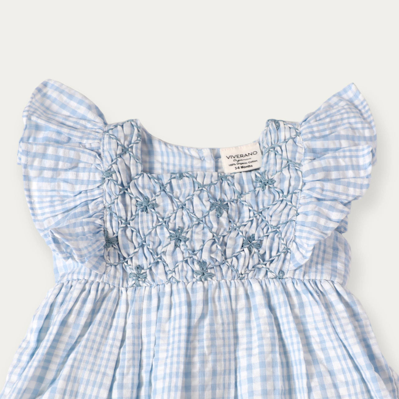 Anna Hand Smocked Seersucker Baby Dress+Bloomer (Organic)