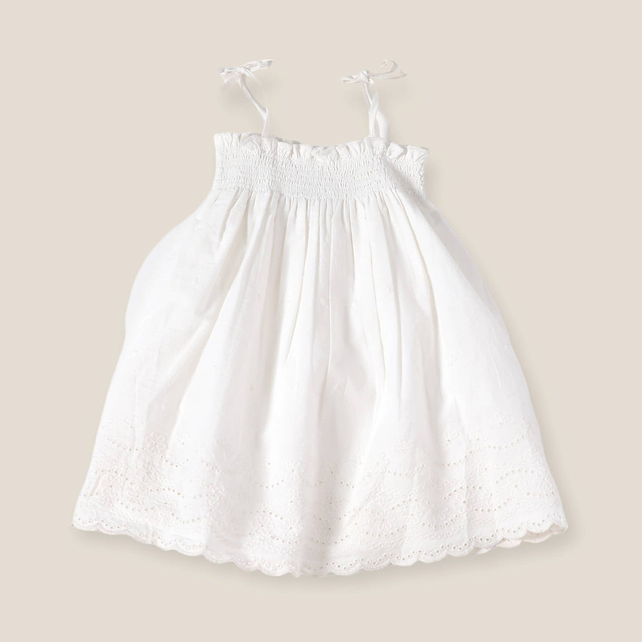 Camille Schiffli Smocked Baby Dress + Bloomer (Organic)