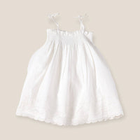 Thumbnail for Camille Schiffli Smocked Baby Dress + Bloomer (Organic)