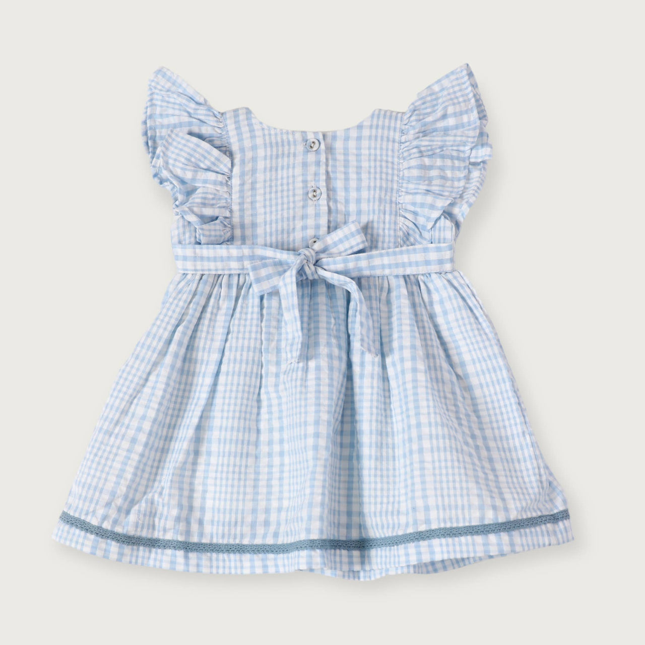 Anna Hand Smocked Seersucker Baby Dress+Bloomer (Organic)