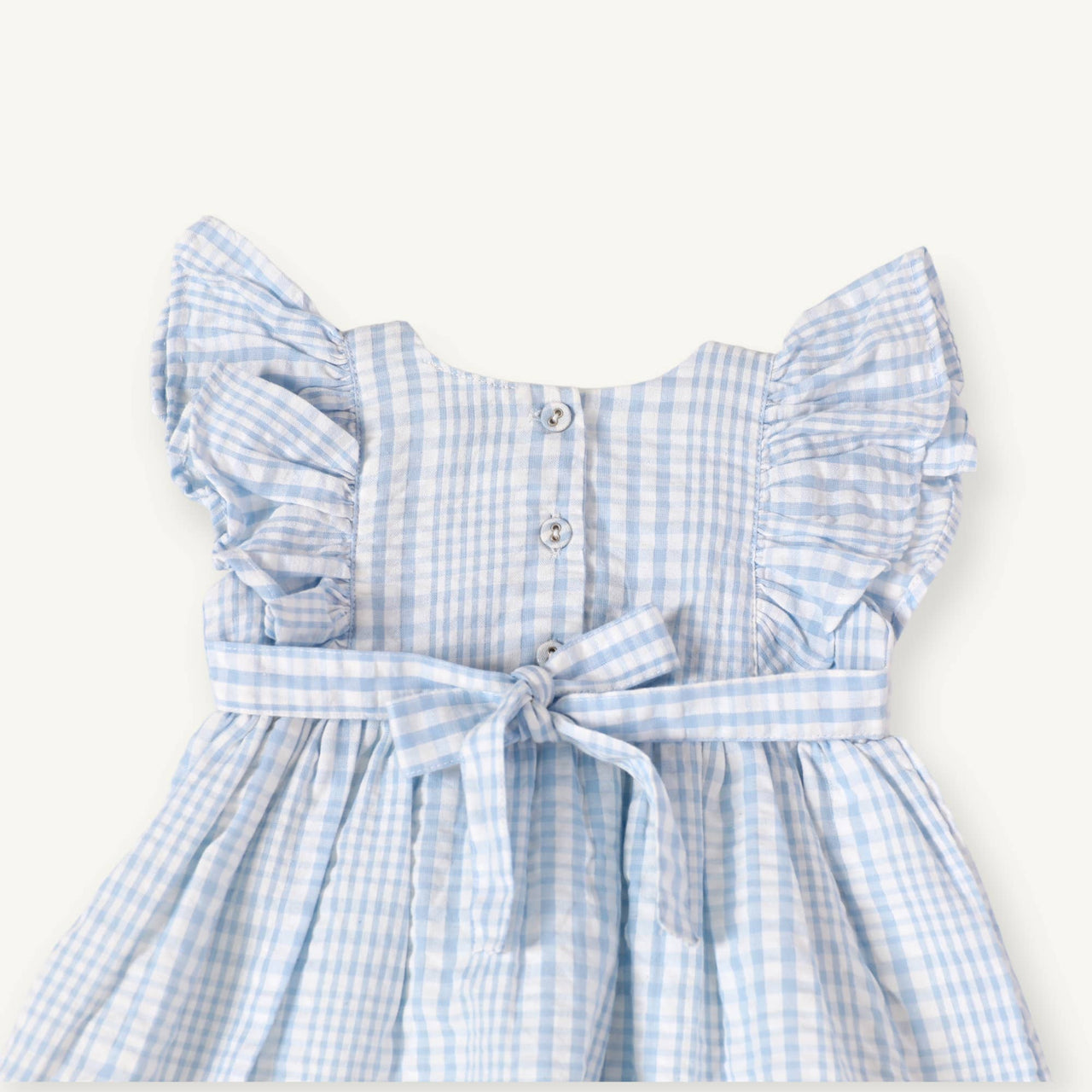 Anna Hand Smocked Seersucker Baby Dress+Bloomer (Organic)