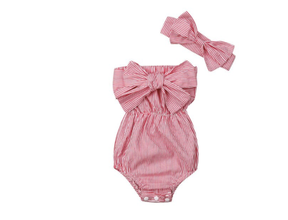 Perry Mini Stripe Tube Romper