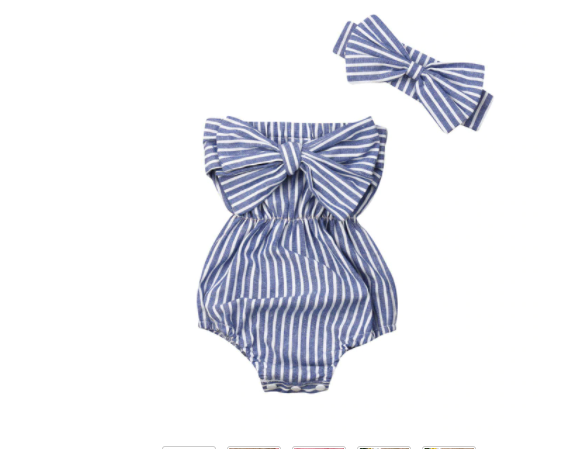 Perry Mini Stripe Tube Romper