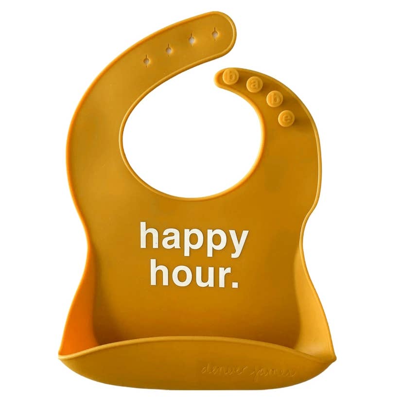 Silicone Bib - Happy Hour (Golden)