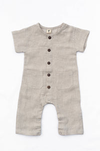 Thumbnail for Baby Boys Linen Romper Jumpsuit