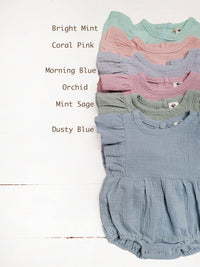 Thumbnail for Baby Girl Spring Romper Short Sleeve