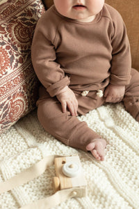 Thumbnail for Raglan lounge set 2 pieces ribbed organic cotton pjs