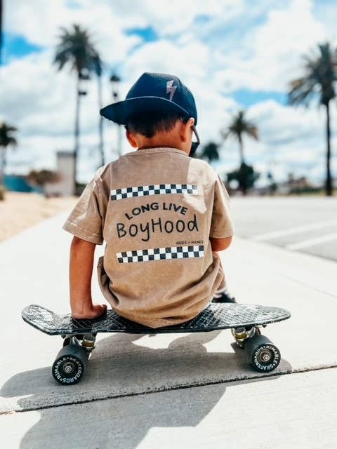 Long Live Boyhood Acid Wash Tee