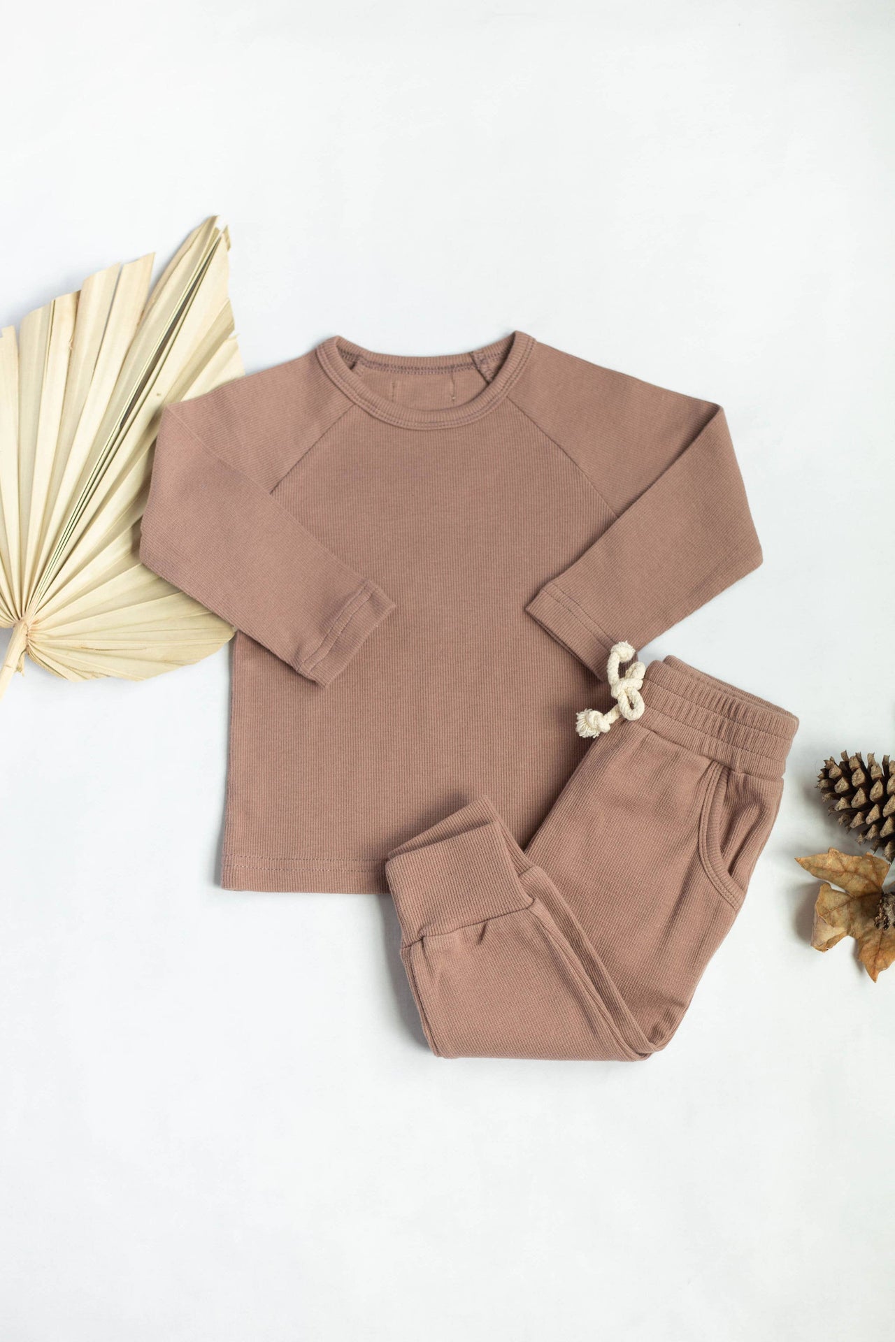 Raglan lounge set 2 pieces ribbed organic cotton pjs