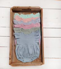 Thumbnail for Baby Girl Spring Romper Short Sleeve