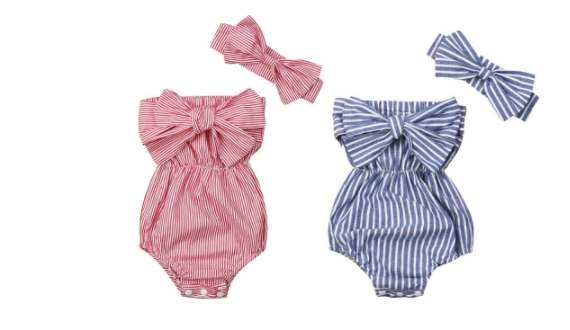 Perry Mini Stripe Tube Romper